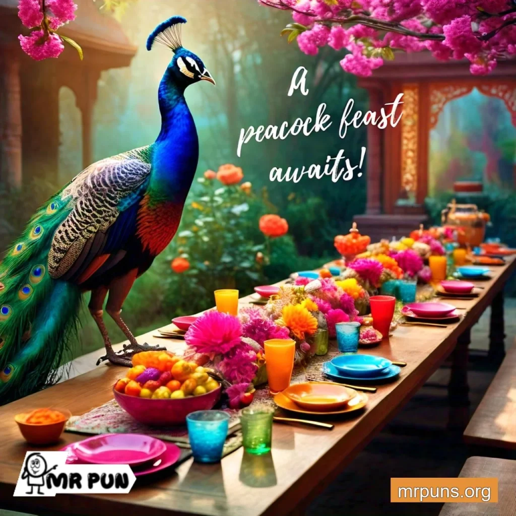 Peacock Food and Drink Puns