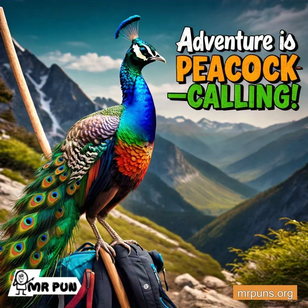 Peacock Travel and Adventure Puns