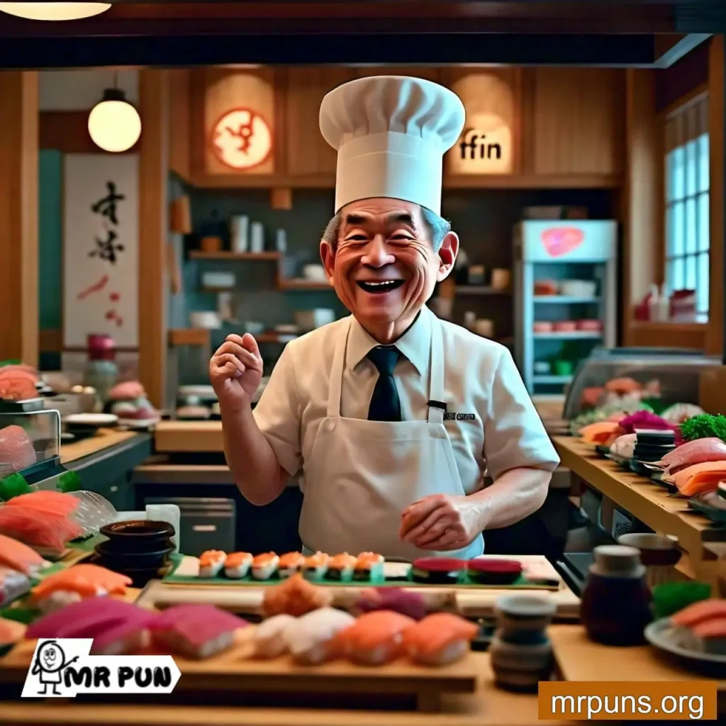 Sushi Chef Chuckles pun