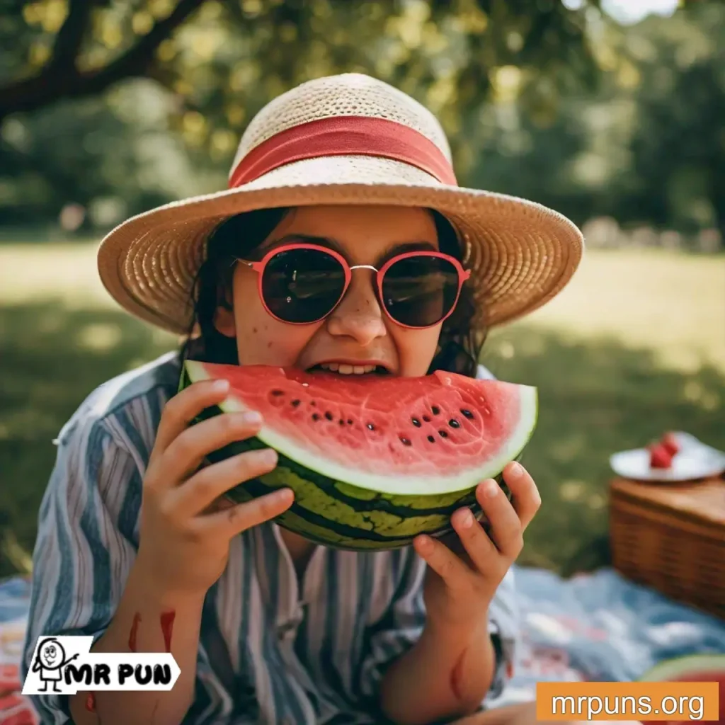 watermelon Eating and Enjoying pun